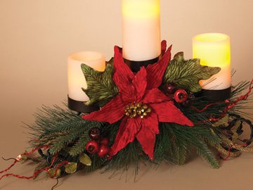 Christmas candles and candle holders