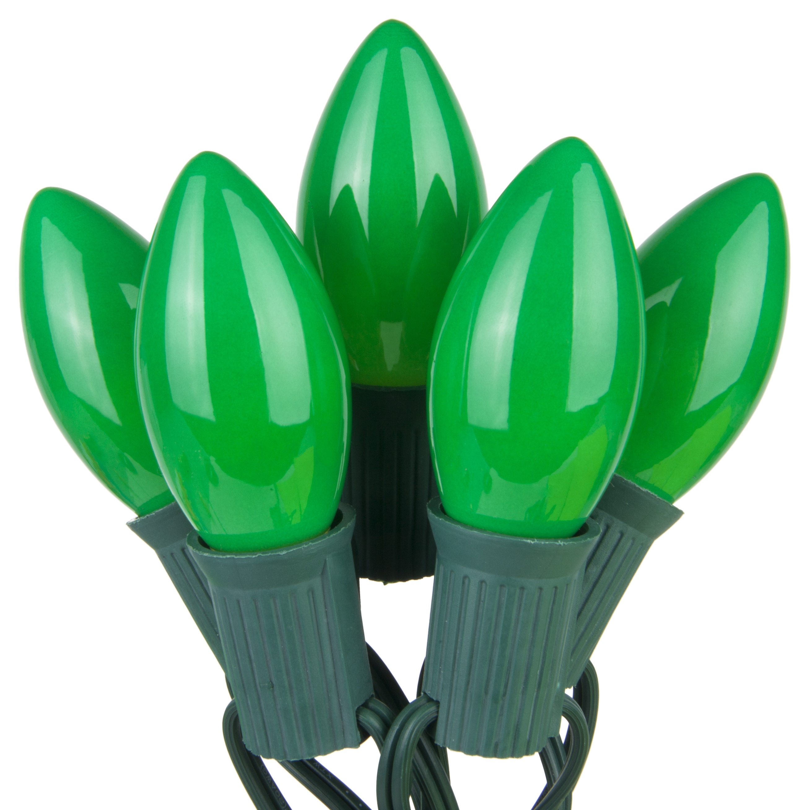 C9 Christmas Lights 25 C9 Opaque Green Christmas Lights
