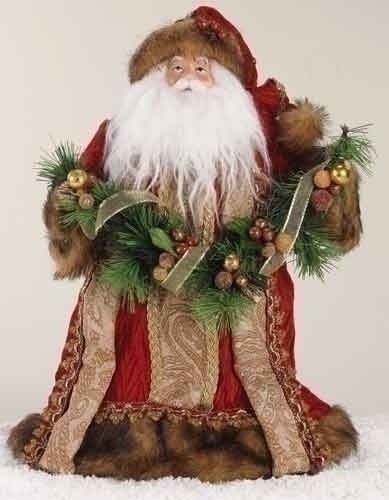 christmas decorations 14 quot santa tree topper in burgundy lighted christmas angel tree toppers