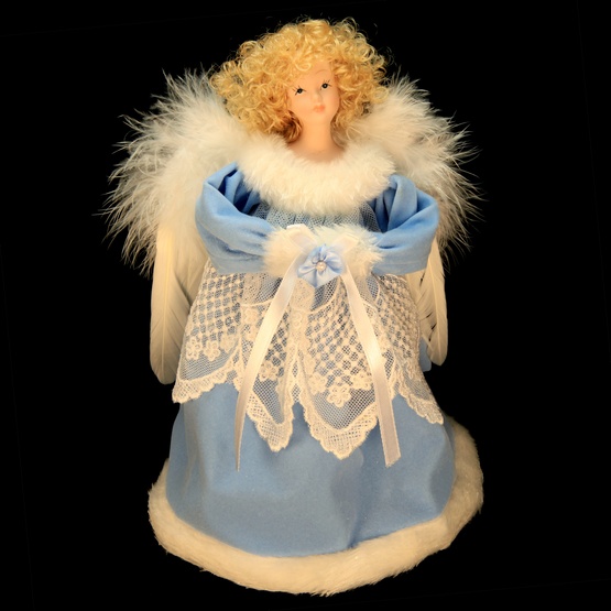 Christmas Decorations 9" Blue Cameo Angel Tree Topper