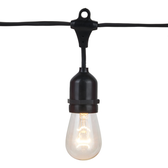 Outdoor Patio String Lights - 330 E26 Commercial Patio Light Stringer, SPT2 Black Wire, 24