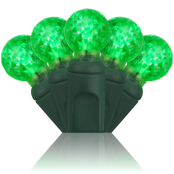 LED Christmas Lights - 70 G12 Green LED String Lights, 4