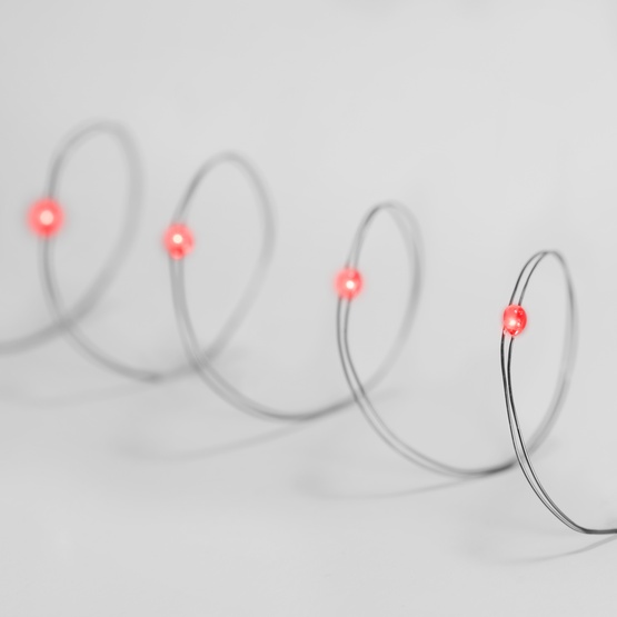 Battery Operated Lights 30 Red Battery Operated LED Fairy Lights, Silver Wire
