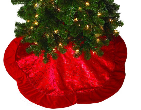 tree skirts 48 quot red glitter tree skirt with a scalloped tree skirts 48 quot red glitter tree skirt with a scalloped