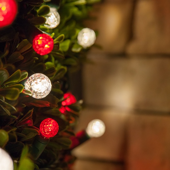 LED Christmas Lights 70 G12 Warm White LED String Lights, 4" Spacing