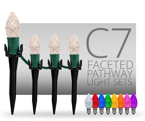C7 Faceted Christmas Pathway Lights