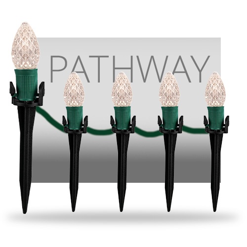 C7 and C9 Christmas Light Pathway Lights