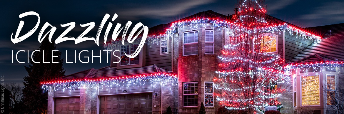 led icicle lights on house