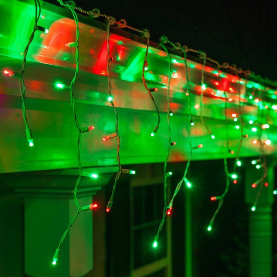 70 5mm red, green LED icicle lights