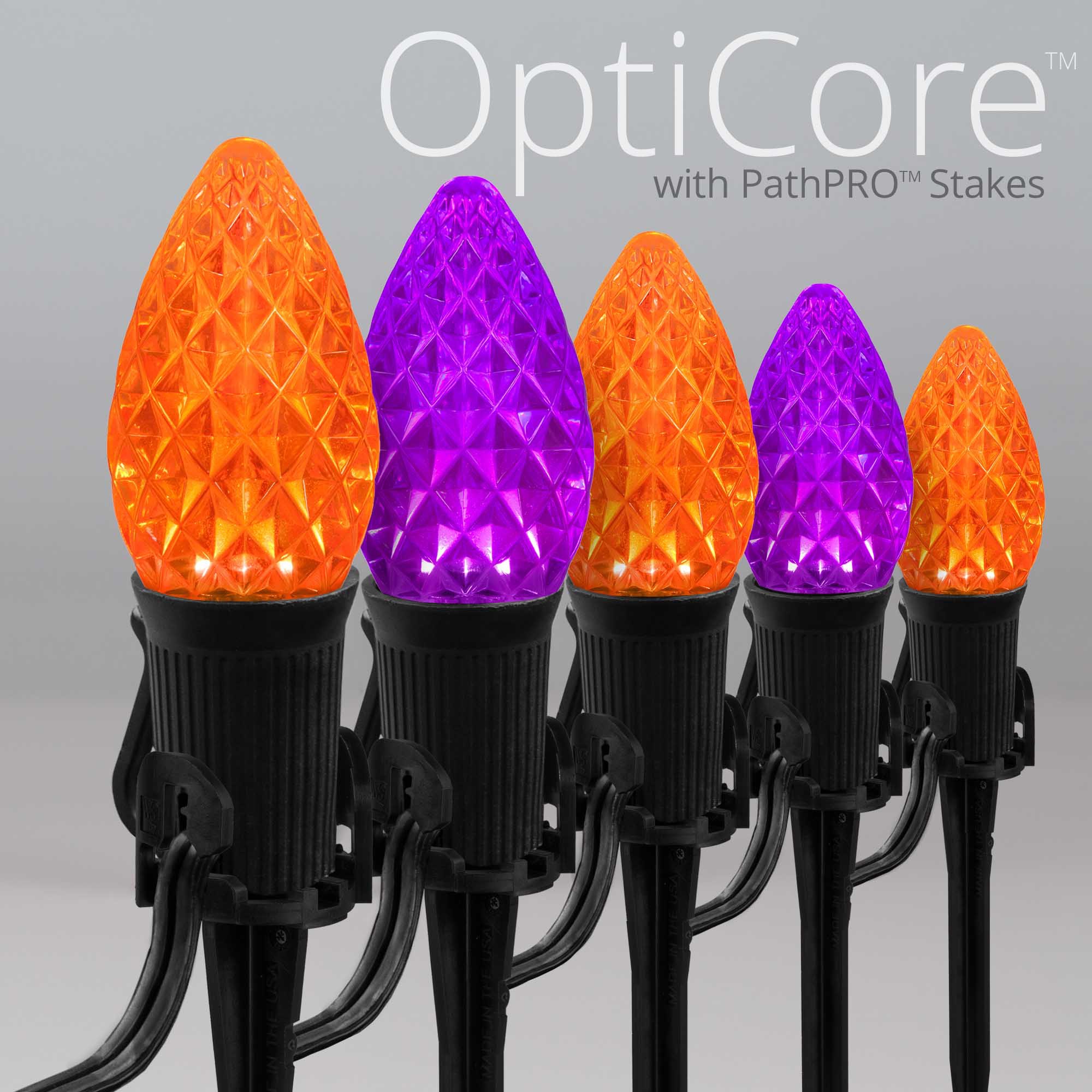 Halloween Lights - C7 Amber / Purple Commercial LED Halloween Lights