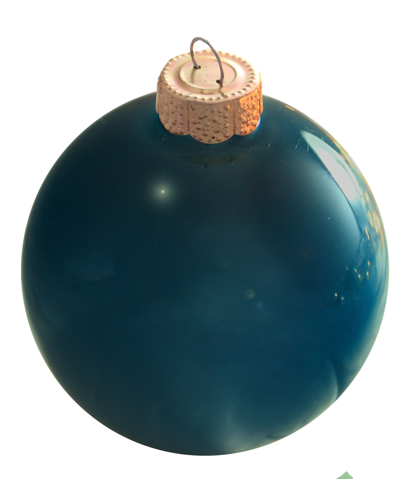 Marine Blue Glass Ball Christmas Ornament