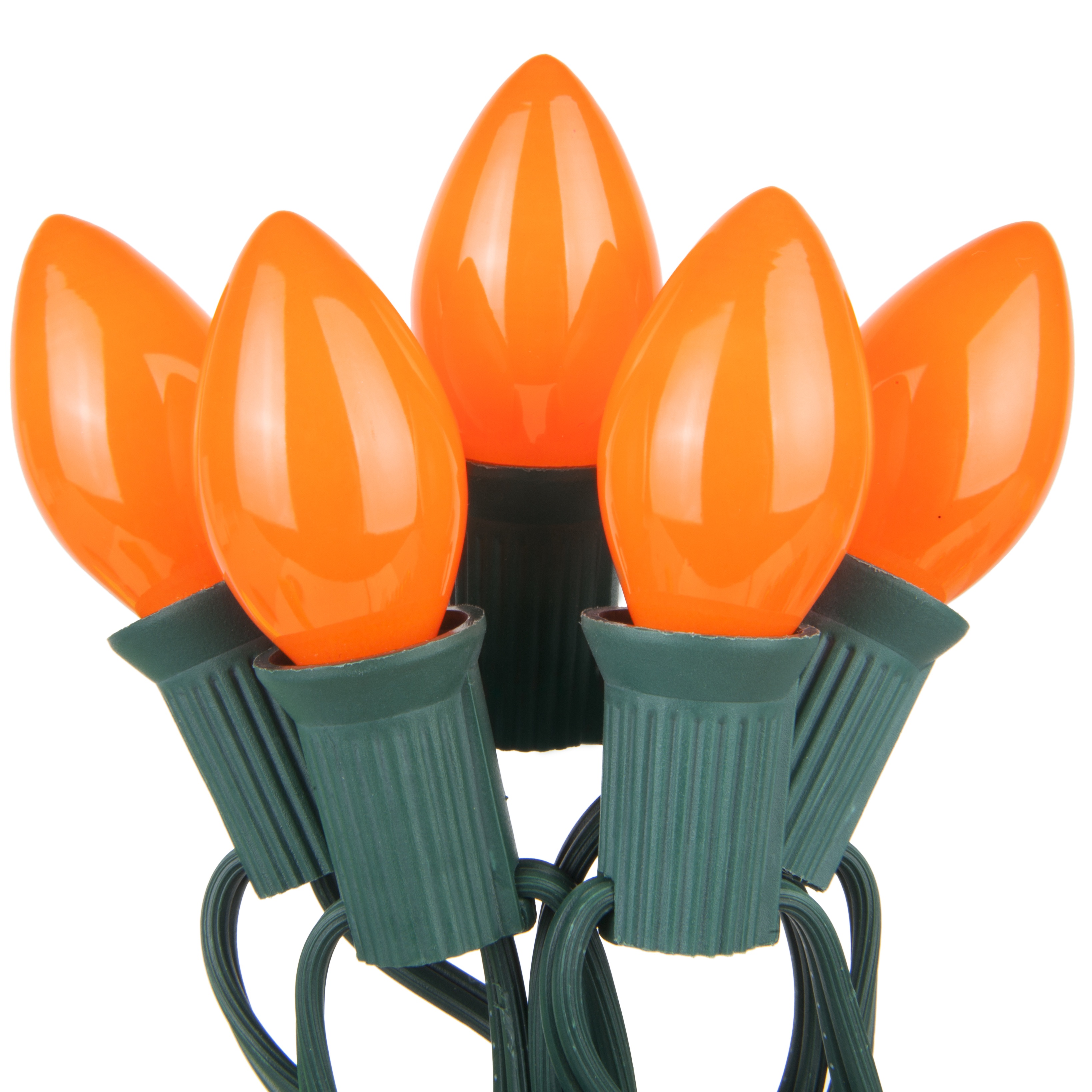 C7 Christmas Lights 25 C7 Opaque Orange Christmas Lights