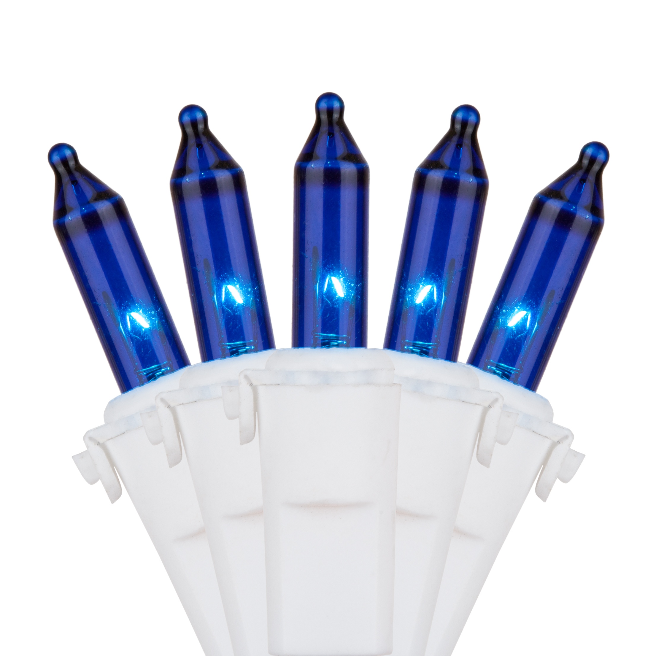 White Christmas Lights 50 Blue Mini Christmas Lights, 4" Spacing