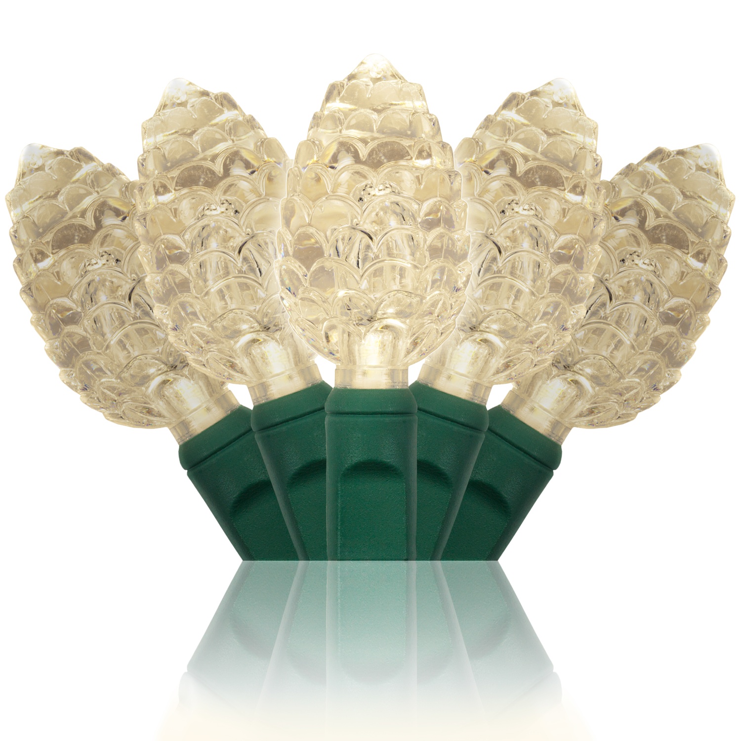 Novelty Lights 25 Warm White Pinecone LED Lights, 8" Spacing