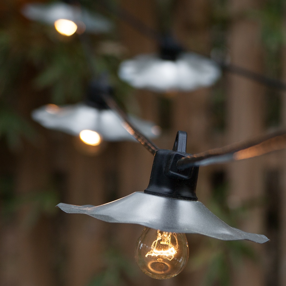 Patio Lights Commercial Clear Patio String Lights, A15 Bulbs on Black