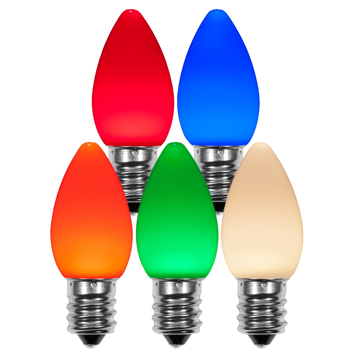 C7 Multicolor Smooth OptiCore LED Christmas Light Bulbs