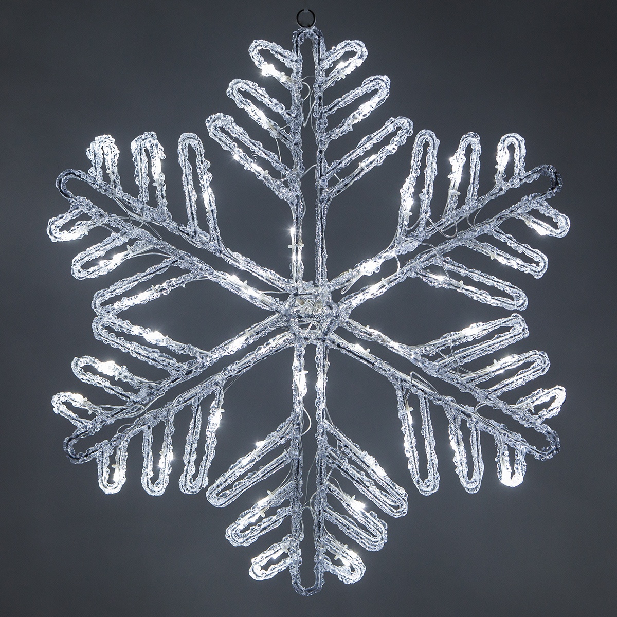 Snowflakes & Stars - 25" Cool White LED Double Sided Ice Crystal Snowflake