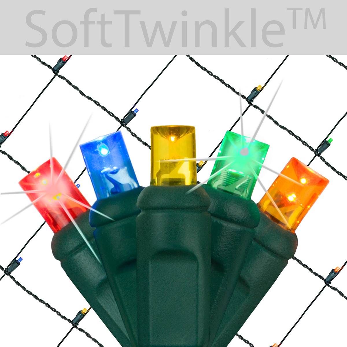 Led Net Lights 5mm 4 X 6 Multicolor Softtwinkle Tm Led Net Lights Green Wire