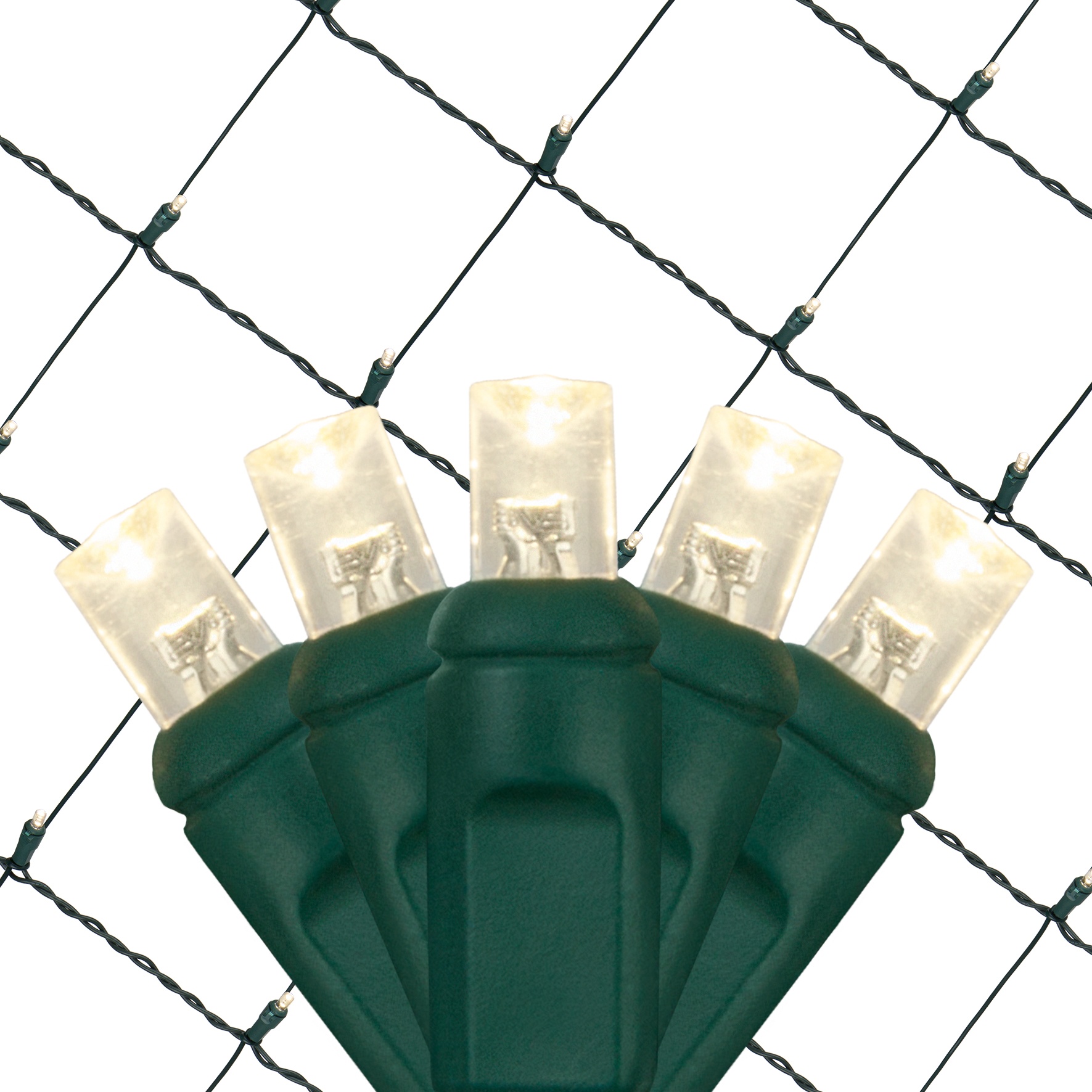 LED Net Lights 5MM 4'x6' Warm White LED Net Lights, Green Wire