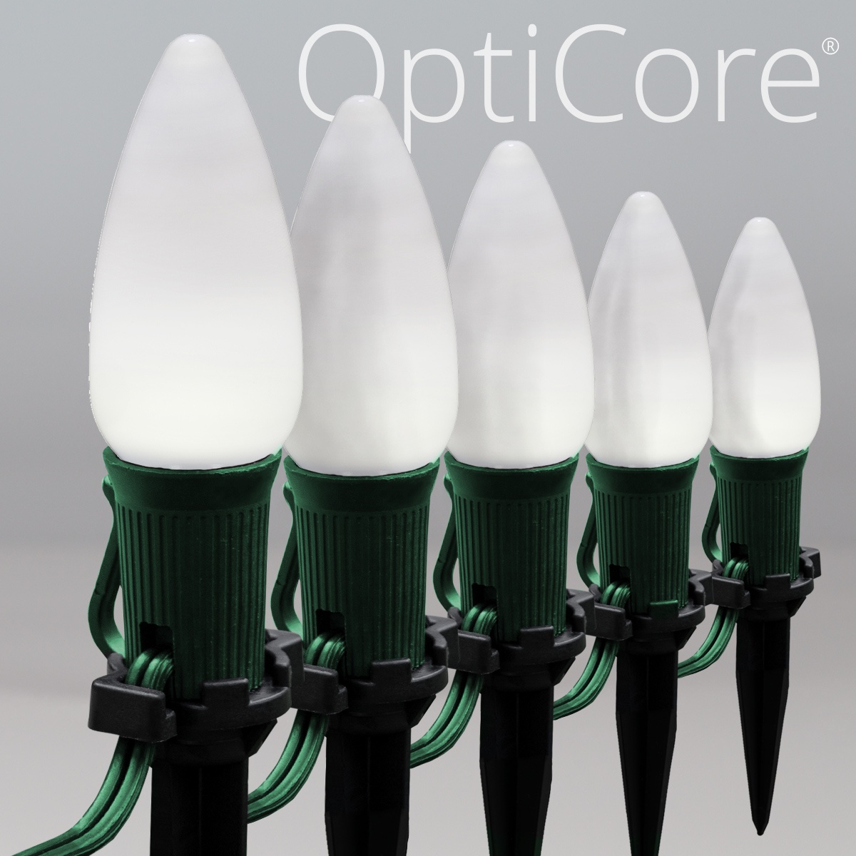 Christmas Pathway Lights C9 Cool White Smooth Opticore Christmas LED