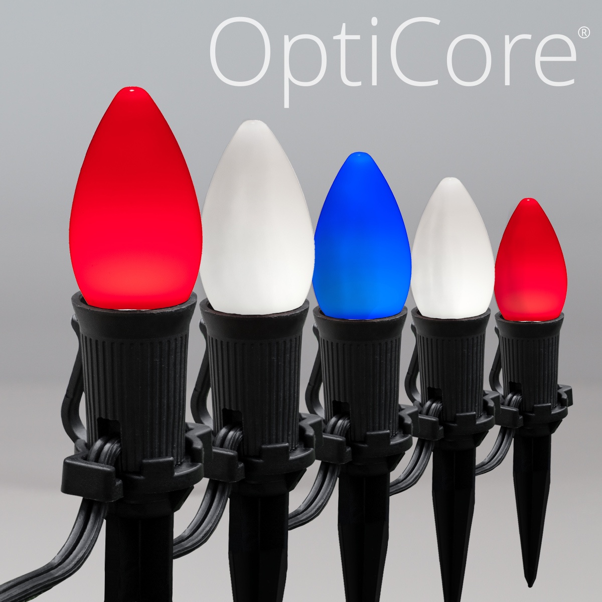 Pathway Lights C7 Red / White / Blue Smooth Opticore Christmas LED