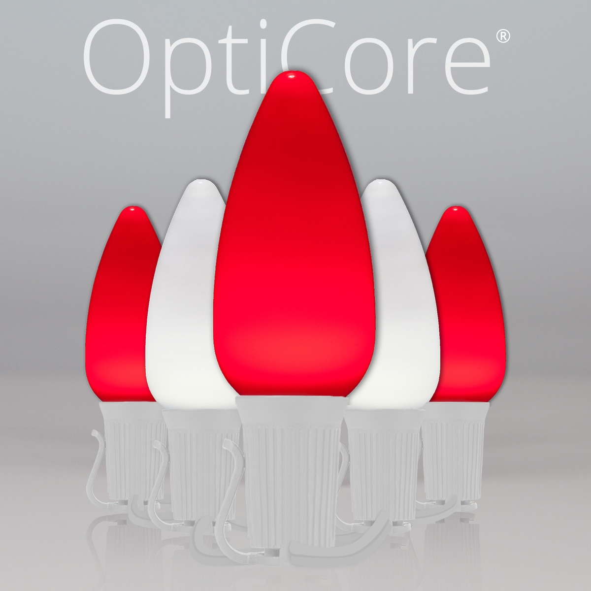 Christmas Lights C9 Red / Cool White Smooth Opticore Commercial LED