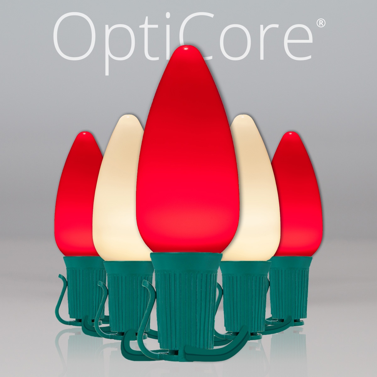 Christmas Lights C9 Red / Warm White Smooth Opticore Commercial LED