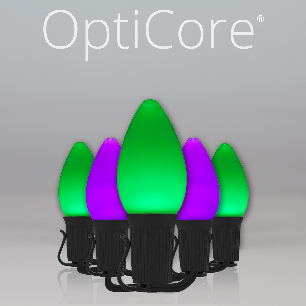 Halloween Lights C7 Purple / Green Smooth Opticore Commercial LED