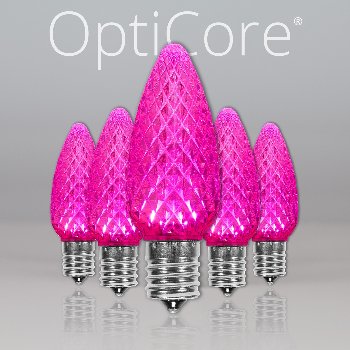 C9 Pink OptiCore LED Christmas Light Bulbs