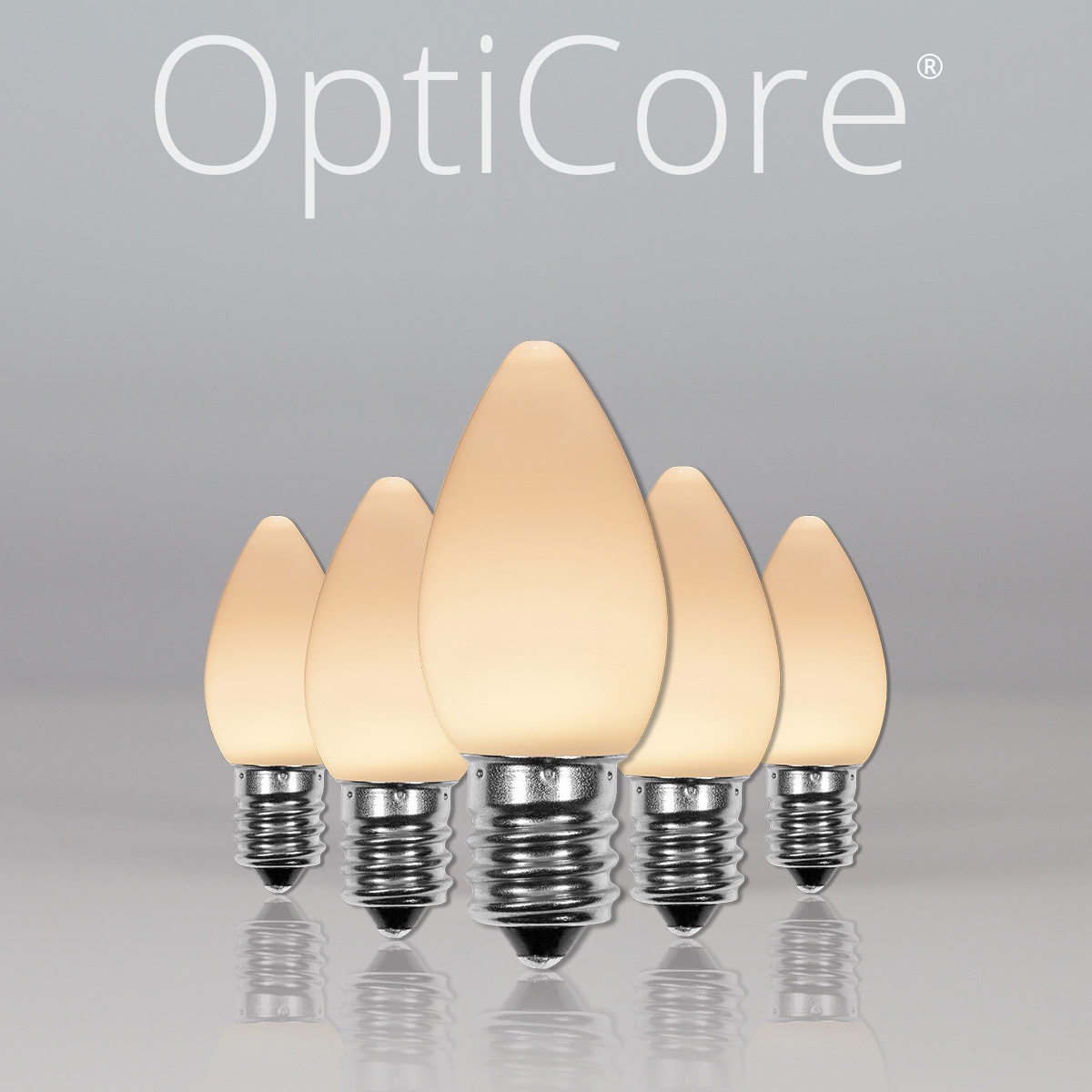 C7 LED Replacement Lights - C7 Warm White Smooth OptiCore LED