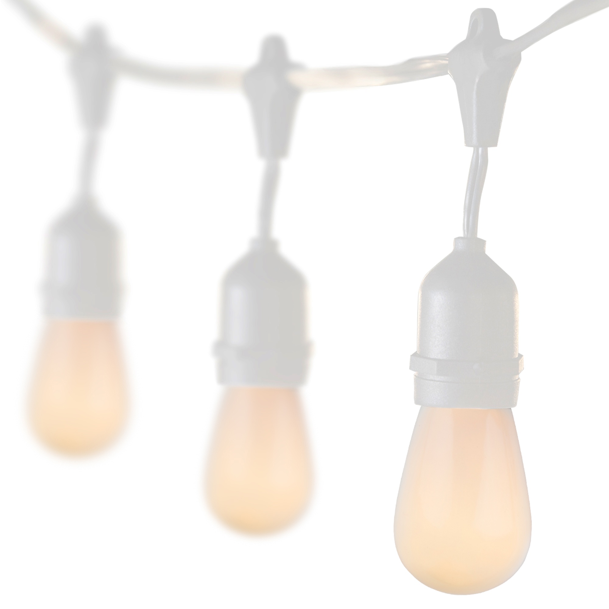 Patio Lights White Patio String Lights, S14 Bulbs on White Wire