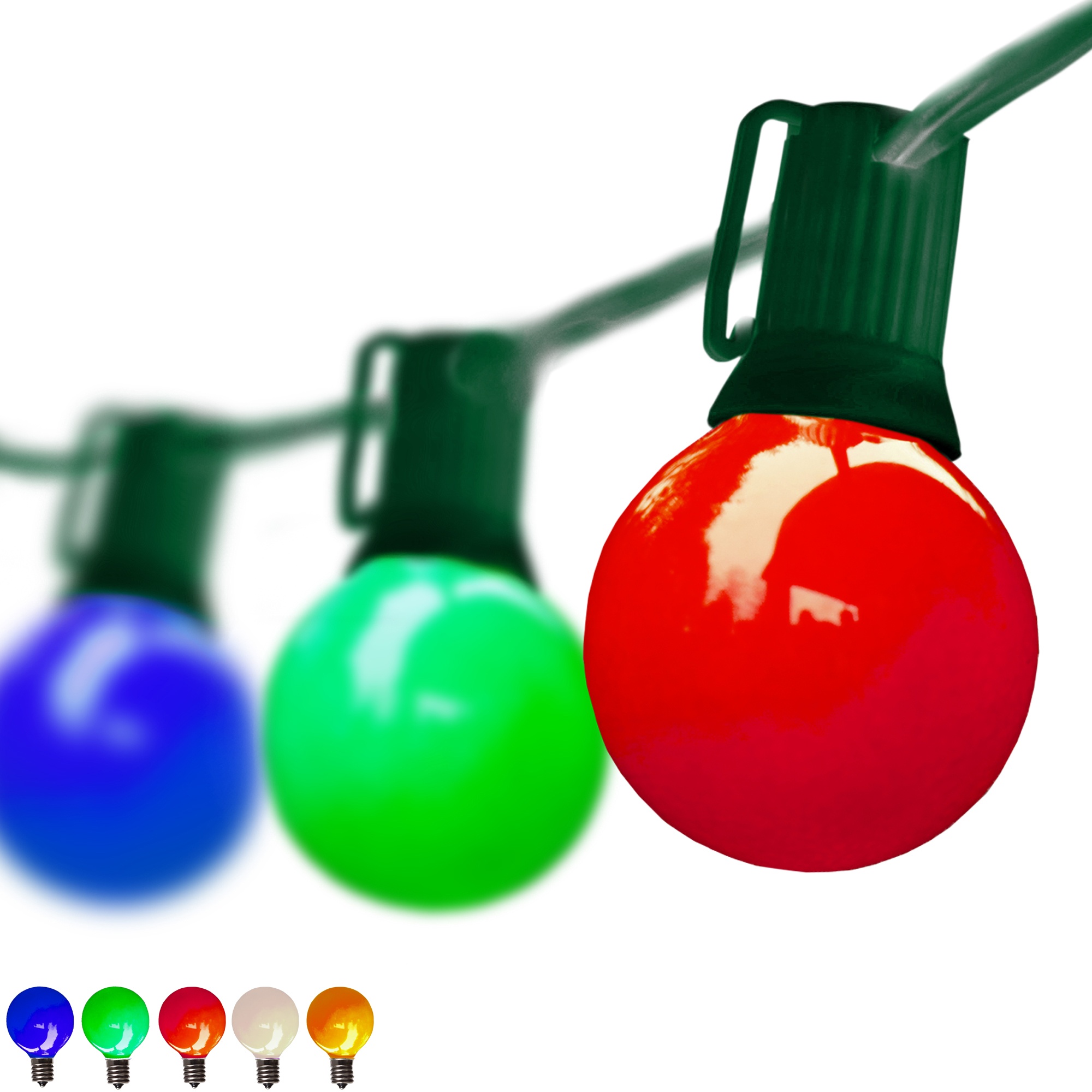 Christmas Lights - 25 G50 Opaque Multicolor Patio Lights