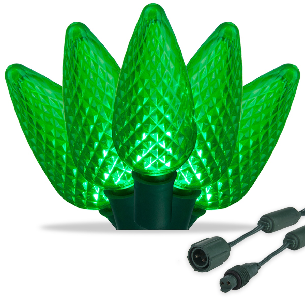 LED Christmas Lights Commercial 25 Green C9 LED Christmas Lights, 12