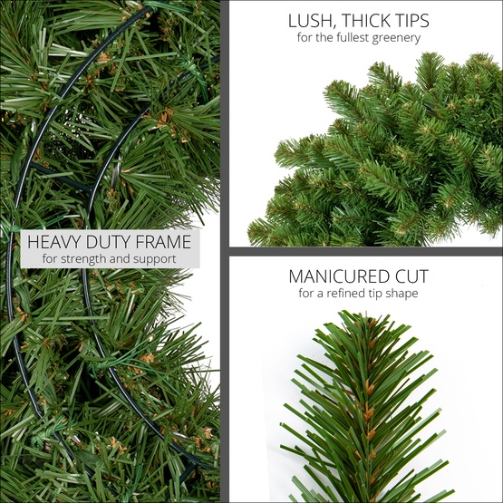 24" Pre-lit Commercial Sequoia Fir LED Christmas Wreath, 50 Warm White Lights