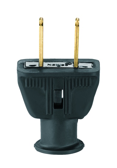 Black Christmas Light Plug, Polarized Male Plug, SPT2