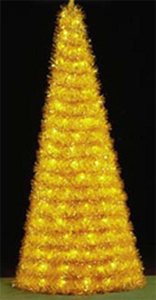 21' Full Round Spiral Fantasy Christmas Tree, C9 Amber Lights