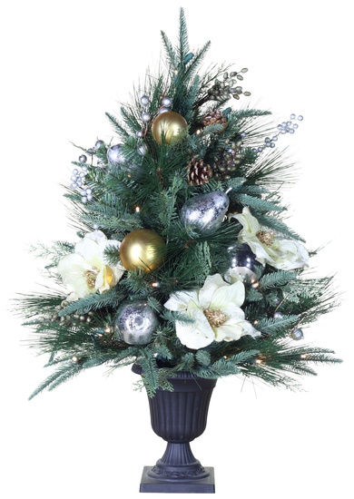 3' Battery Operated  Aspen Silver Table Top Potted Tree