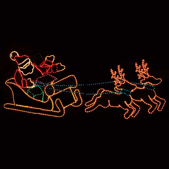 Outdoor Decoration - Waving Santa With Sleigh And Reindeer Lawn Waving Santa with Sleigh and Reindeer Lawn Decoration - Outdoor Decoration - Waving Santa With Sleigh And Reindeer Lawn
