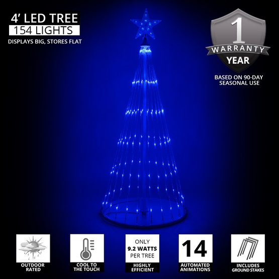 4' Blue LED Animated Lightshow Outdoor Christmas Tree