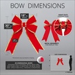 18" Red with Gold Trim Structural 3D Velvet Christmas Bow