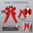15" Red with Gold Trim Structural 3D Nylon Christmas Bow