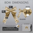 24" Gold Decorative 3D Glitter Christmas Bow