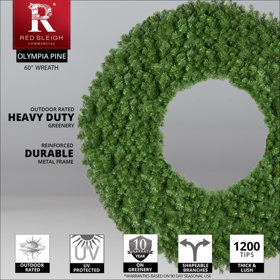 48" Olympia Pine Commercial Unlit Wreath