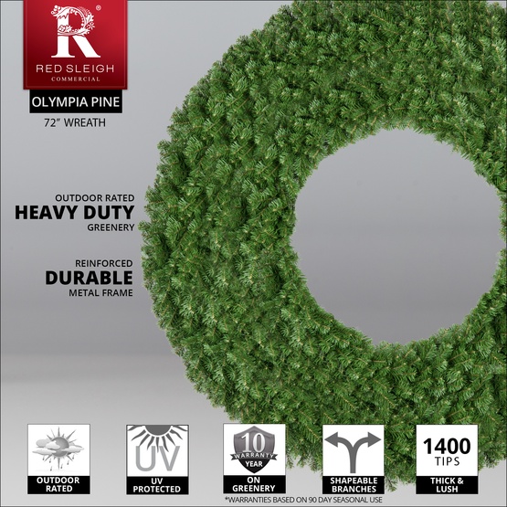 48" Olympia Pine Commercial Unlit Wreath