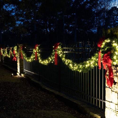 9' x 14" Sequoia Fir Prelit Commercial LED Christmas Garland, 100 Warm White Lights