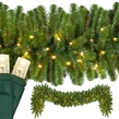 9' x 18" Sequoia Fir Prelit Commercial LED Christmas Garland, 100 Warm White Lights