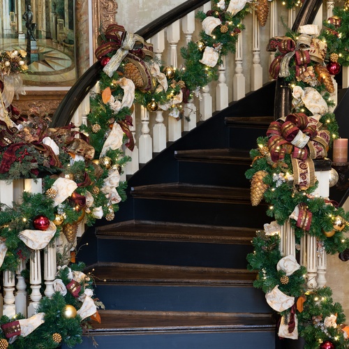 9' x 14" Olympia Pine Prelit Commercial LED Christmas Garland, 100 Warm White Lights