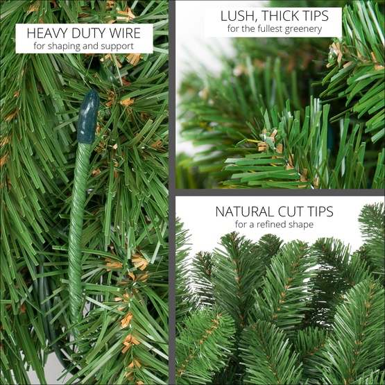 9' x 18" Olympia Pine Prelit Commercial LED Swag Christmas Garland, 150 Warm White Lights