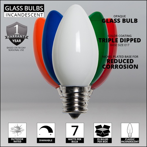 C9 Christmas Light Bulb C9 Multicolor Christmas Light Bulbs, Opaque