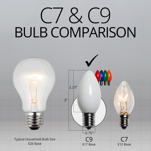 C9 Christmas Light Bulb C9 Multicolor Christmas Light Bulbs, Opaque